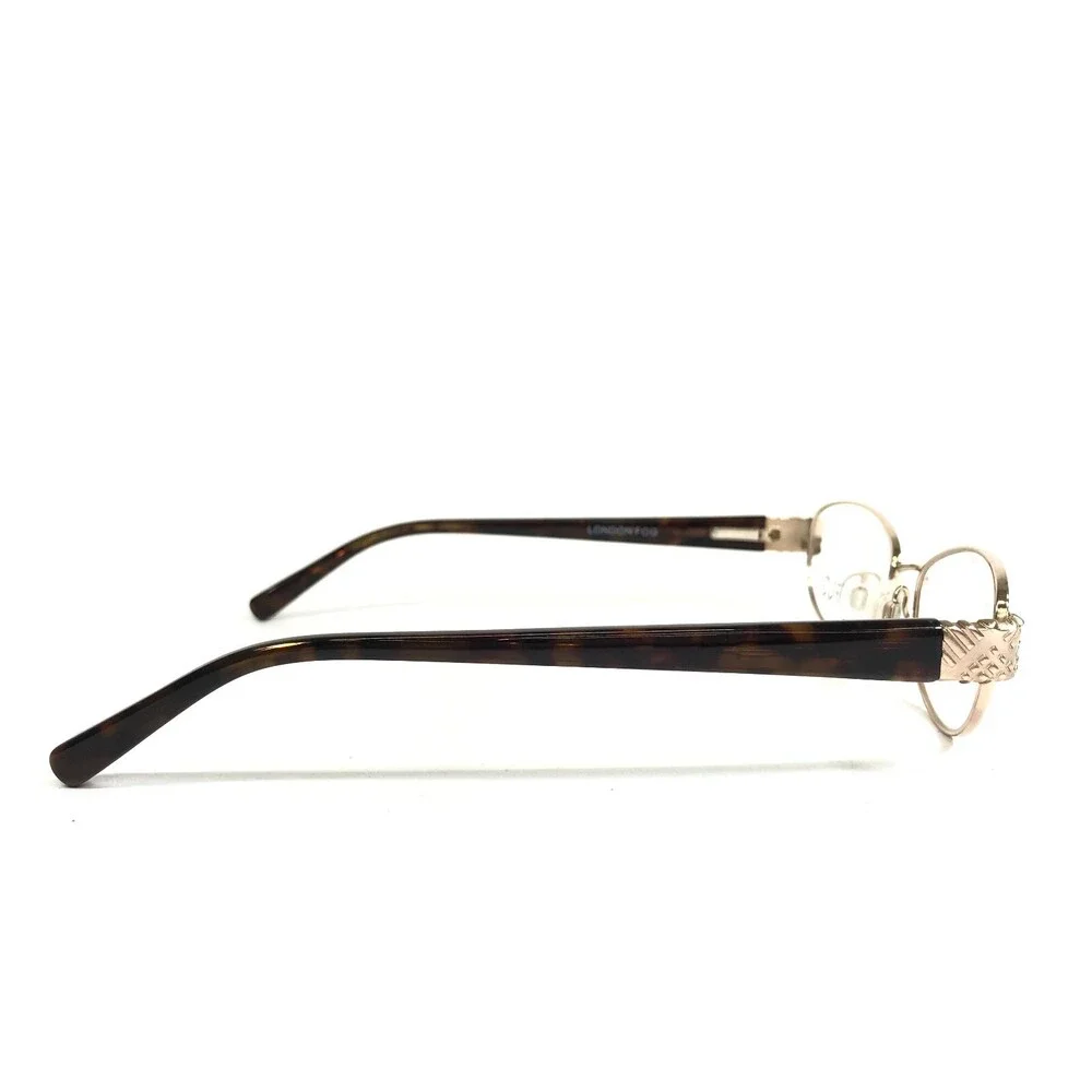 London Fog Eyeglasses Frames LF405 04 Brown Gold Round Full Rim 53-17-135